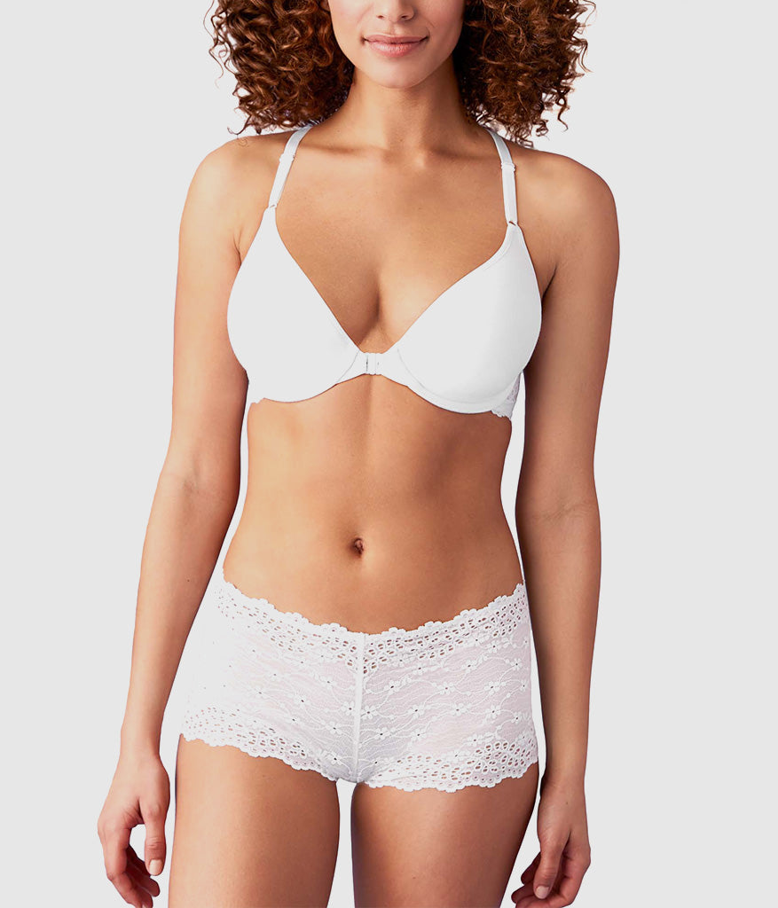 Wacoal Inspired Eyelet Front Close T-Shirt Bra - White