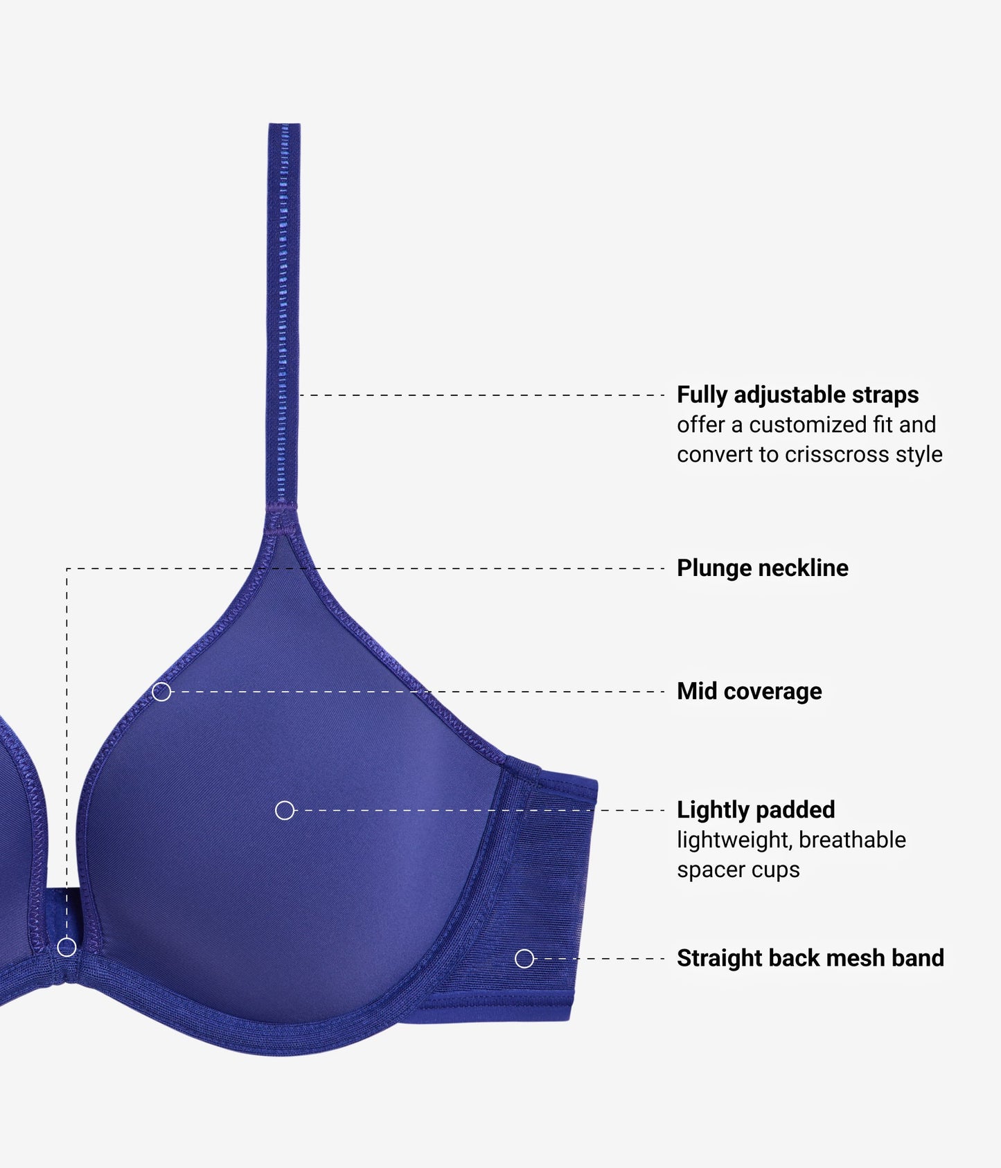 Wacoal Full Transparency Plunge T-Shirt Bra - Spectrum Blue