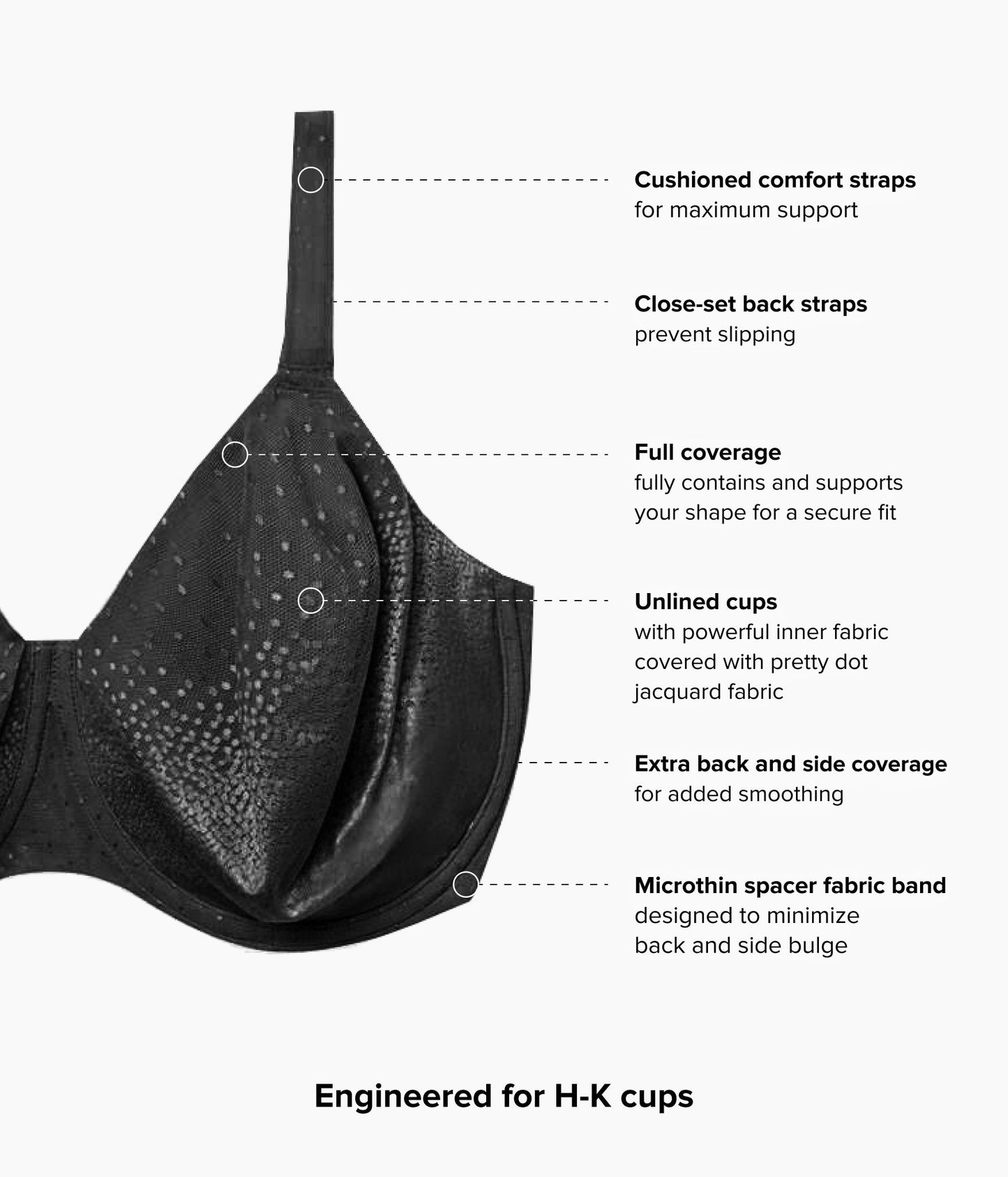 Wacoal Back Appeal® H-K Cup Underwire Bra - Black