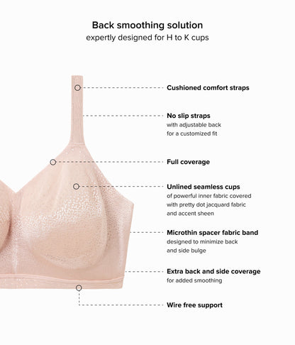 Wacoal Back Appeal® H-K Cup Wire Free Bra - Rose Dust