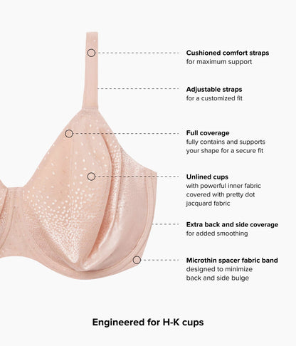 Wacoal Back Appeal® H-K Cup Underwire Bra - Rose Dust