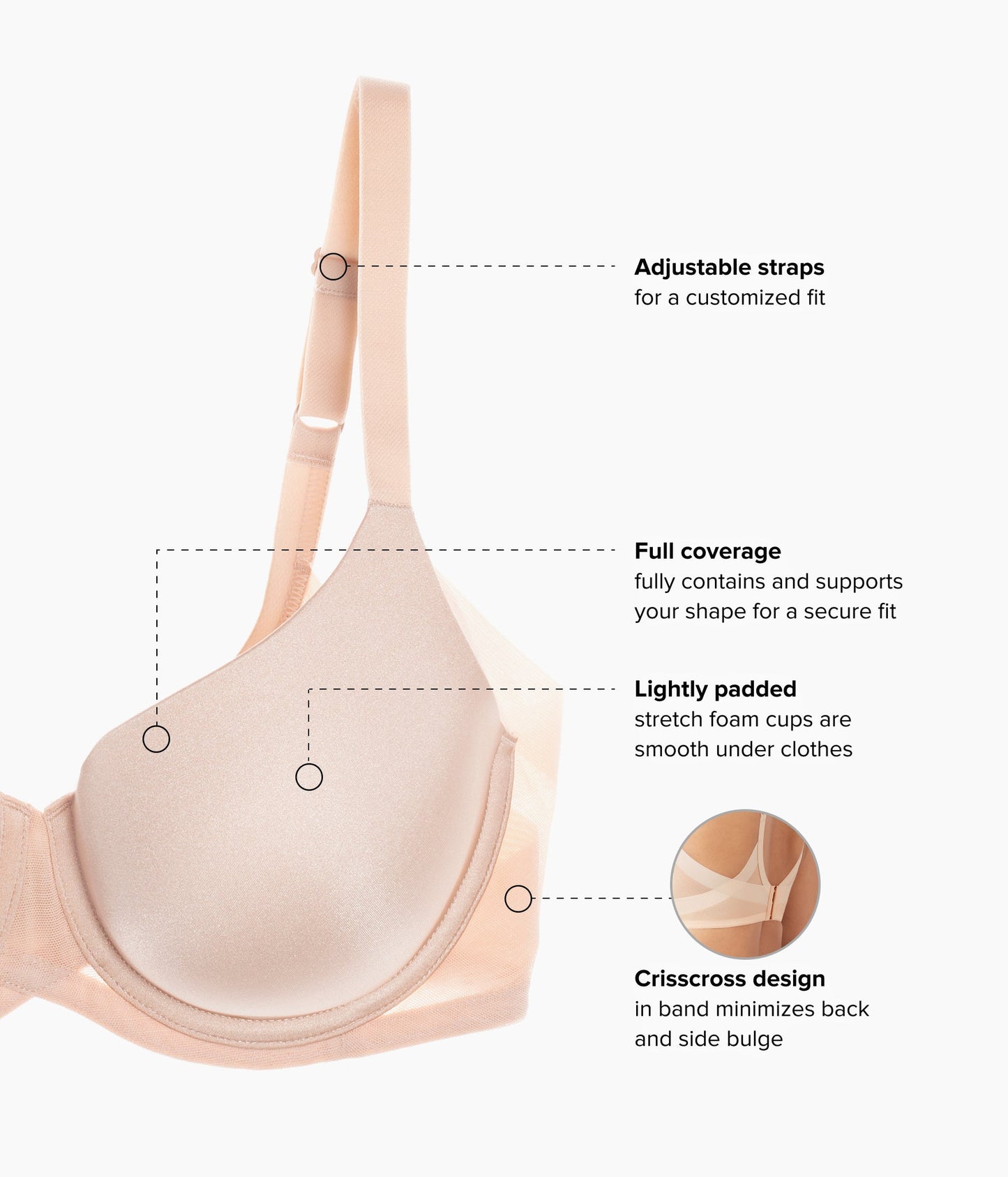 Wacoal Ultimate Side Smoother Underwire T-Shirt Bra - Sand