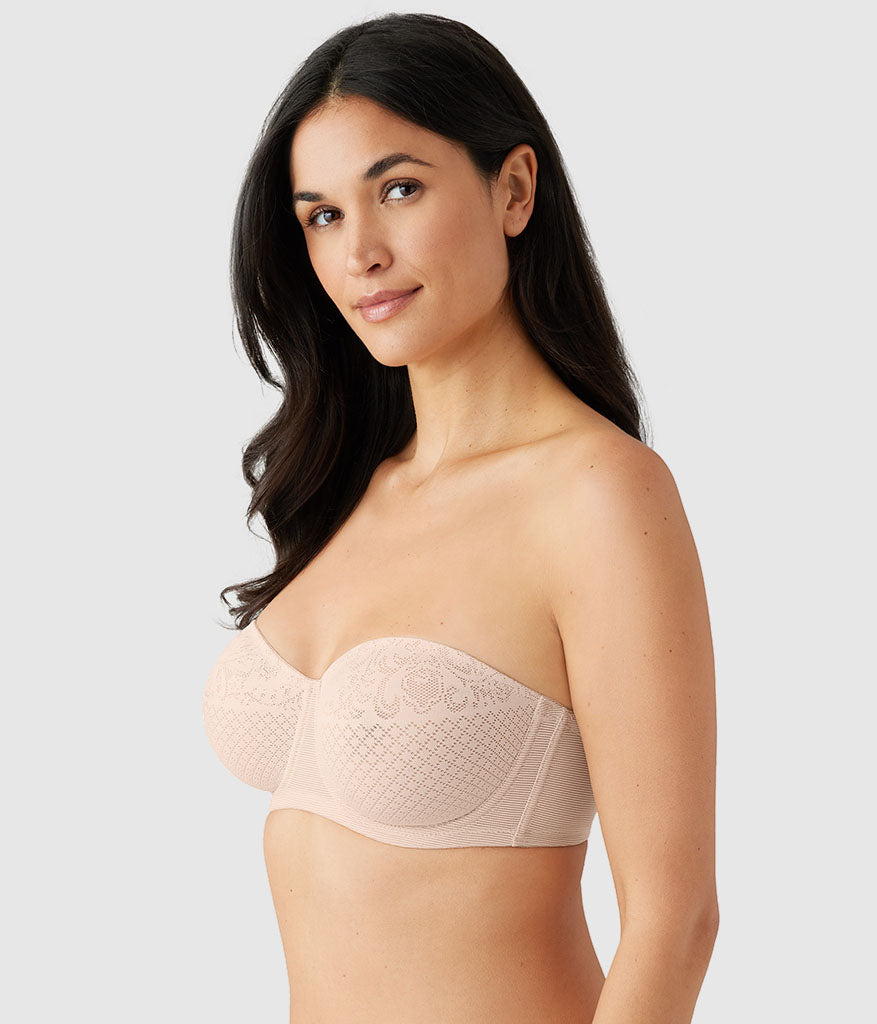 Wacoal Visual Effects Strapless Minimizer Bra - Sand