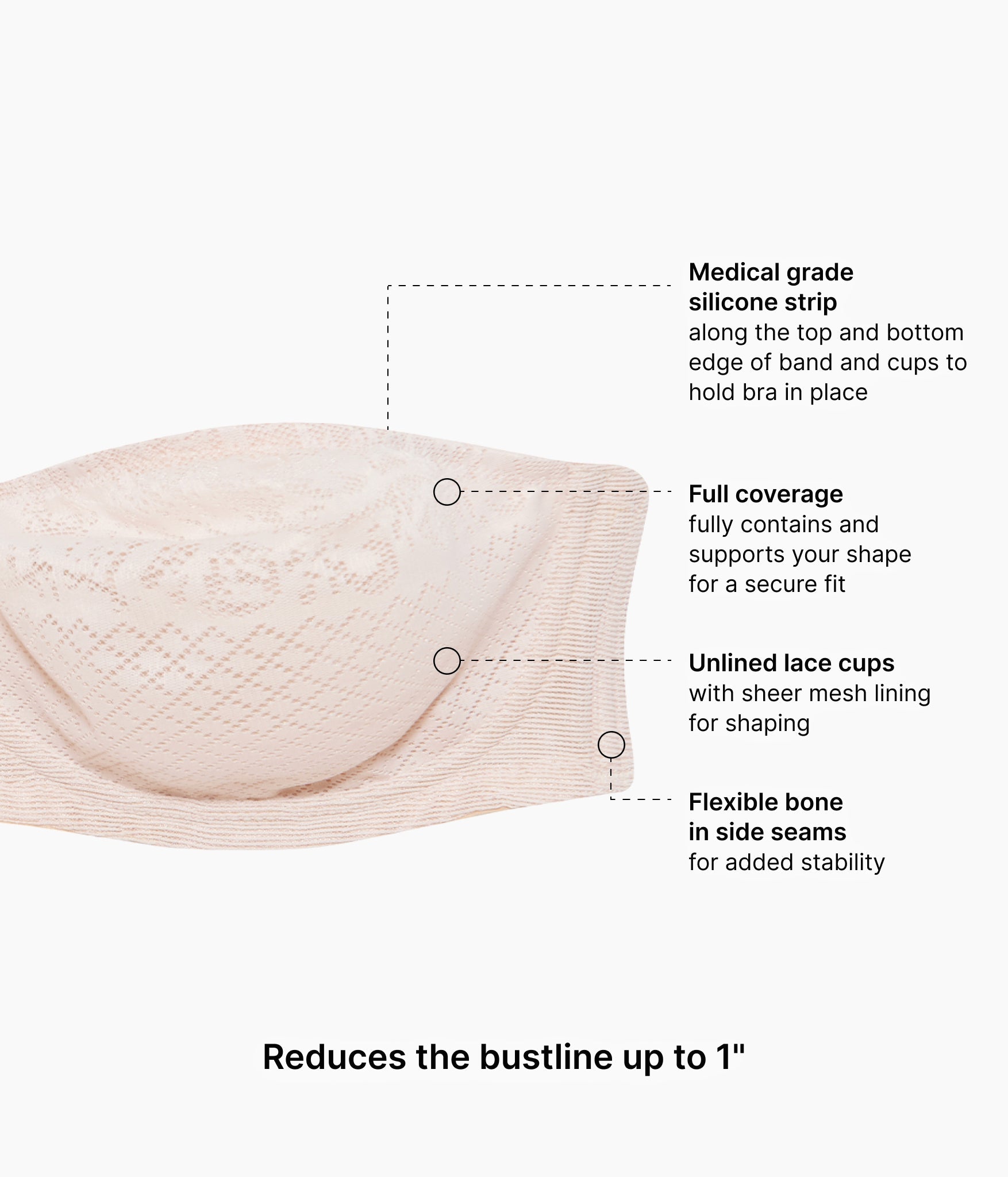 Wacoal Visual Effects Strapless Minimizer Bra - Sand