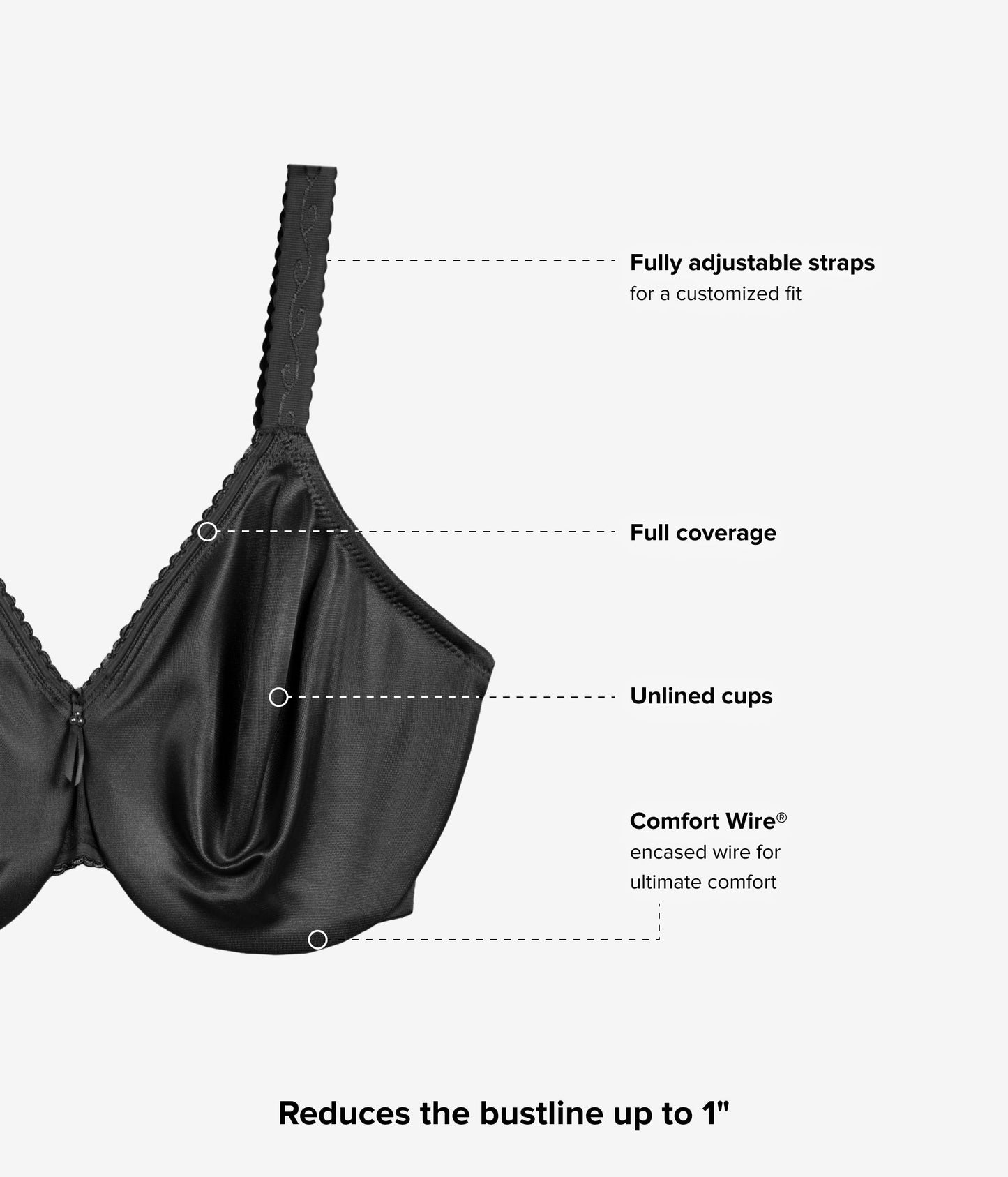 Wacoal Simple Shaping Minimizer Bra - Black