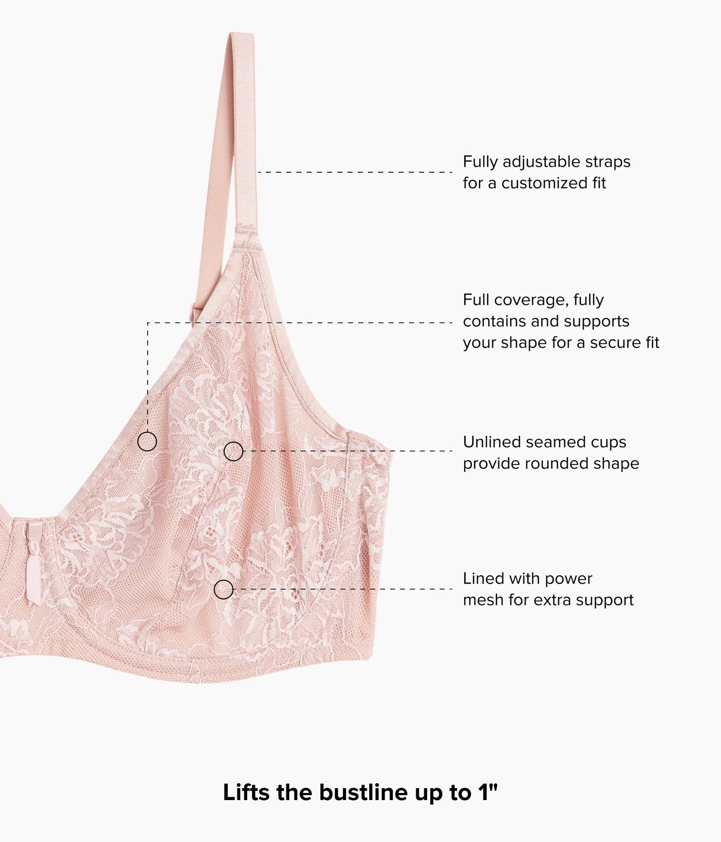 Wacoal Full Bloom Underwire Bra - Rose Dust
