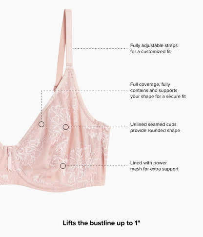 Wacoal Full Bloom Underwire Bra - Rose Dust