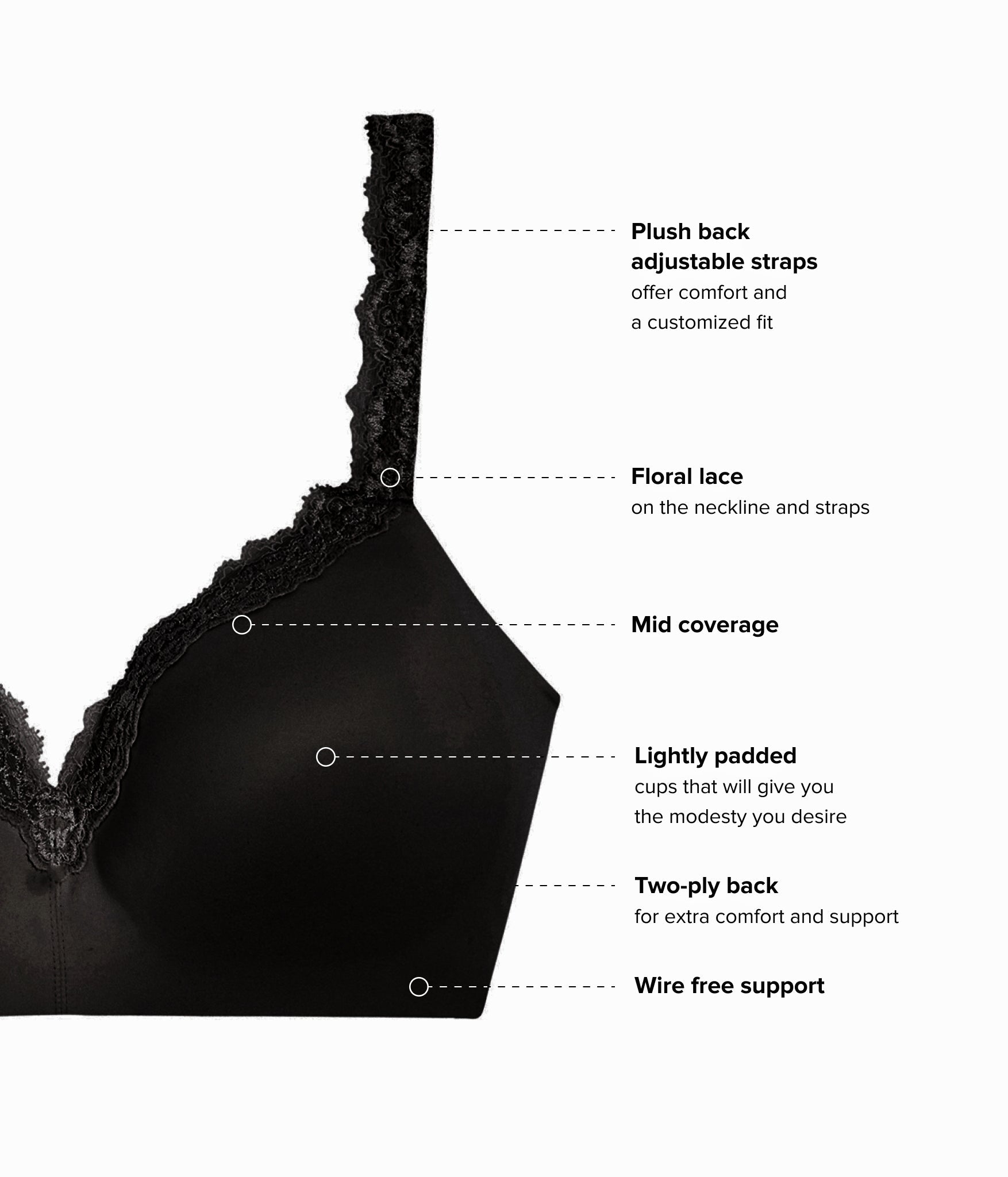 Wacoal Softly Styled Wire Free T-Shirt Bra - Black
