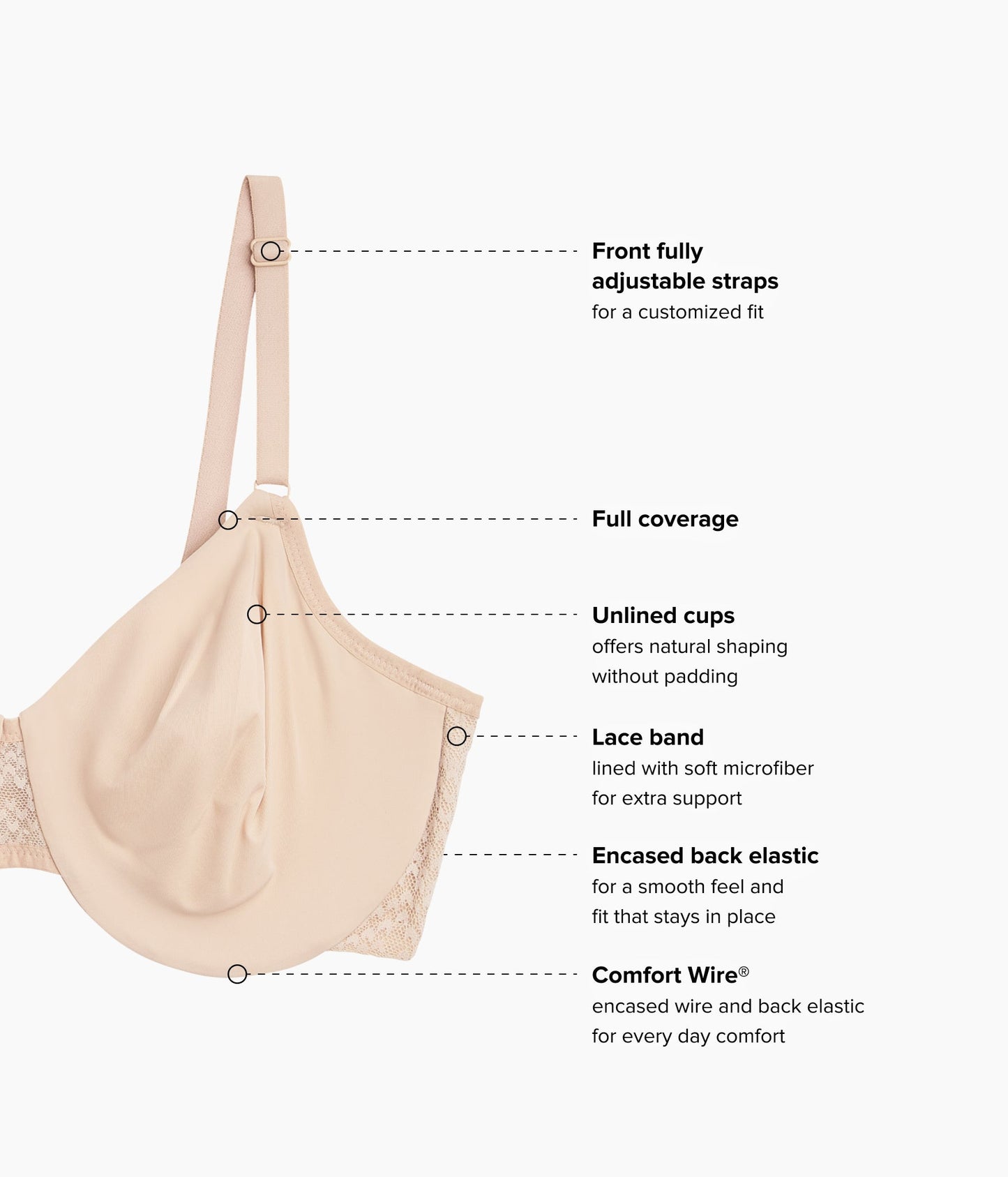 Wacoal Comfort Within Reach Underwire Bra - Sand