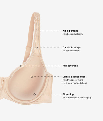 Wacoal Basic Beauty Spacer Underwire T-Shirt Bra - Sand