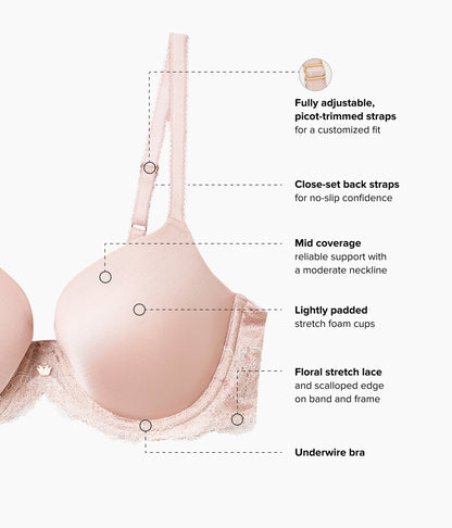 Wacoal Modern Affair T-Shirt Bra - Rose Dust/Angel Wing
