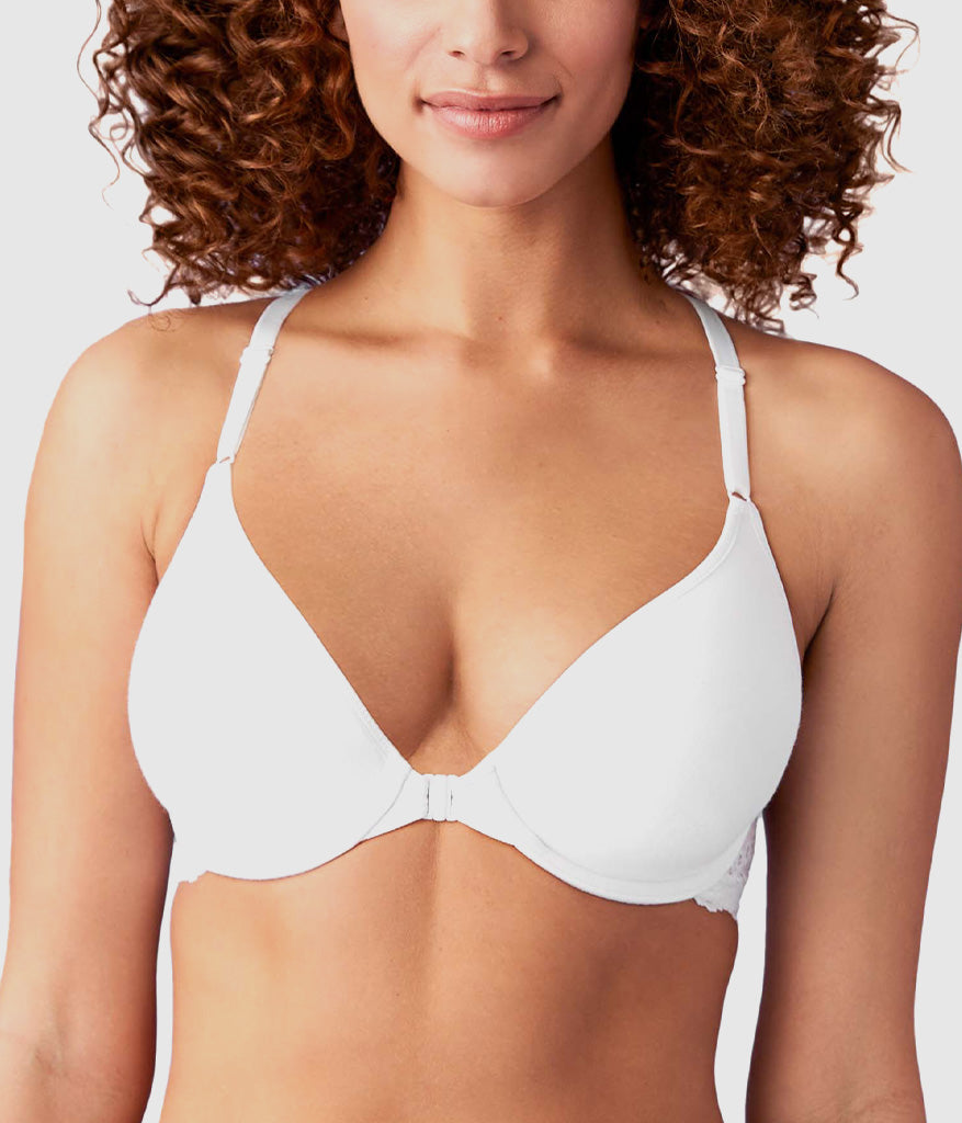 Wacoal Inspired Eyelet Front Close T-Shirt Bra - White