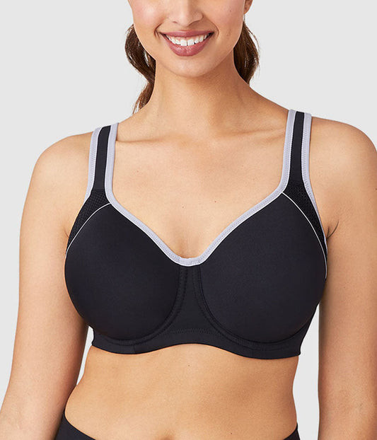 Wacoal Lindsey Sport Contour Underwire Bra - Black/Lilac Gray