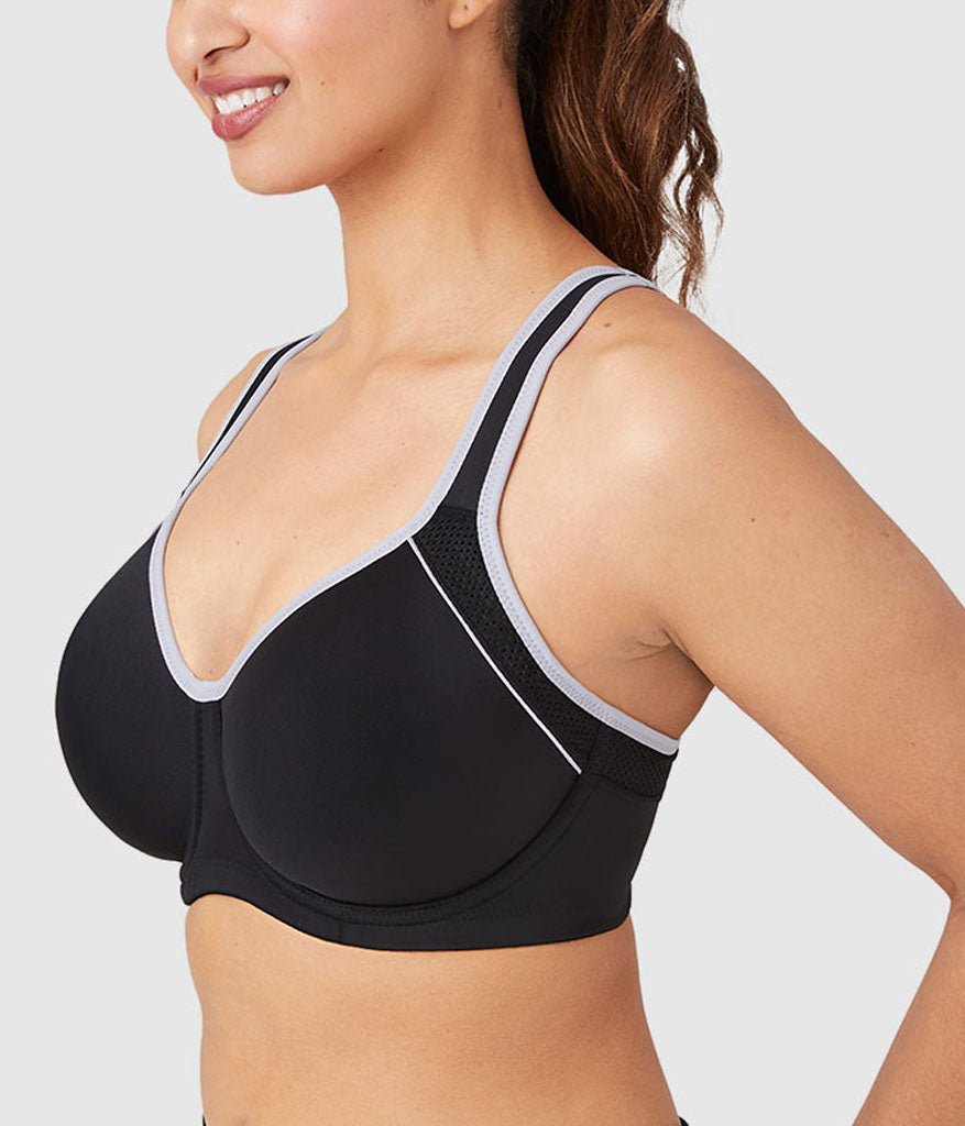 Wacoal Lindsey Sport Contour Underwire Bra - Black/Lilac Gray