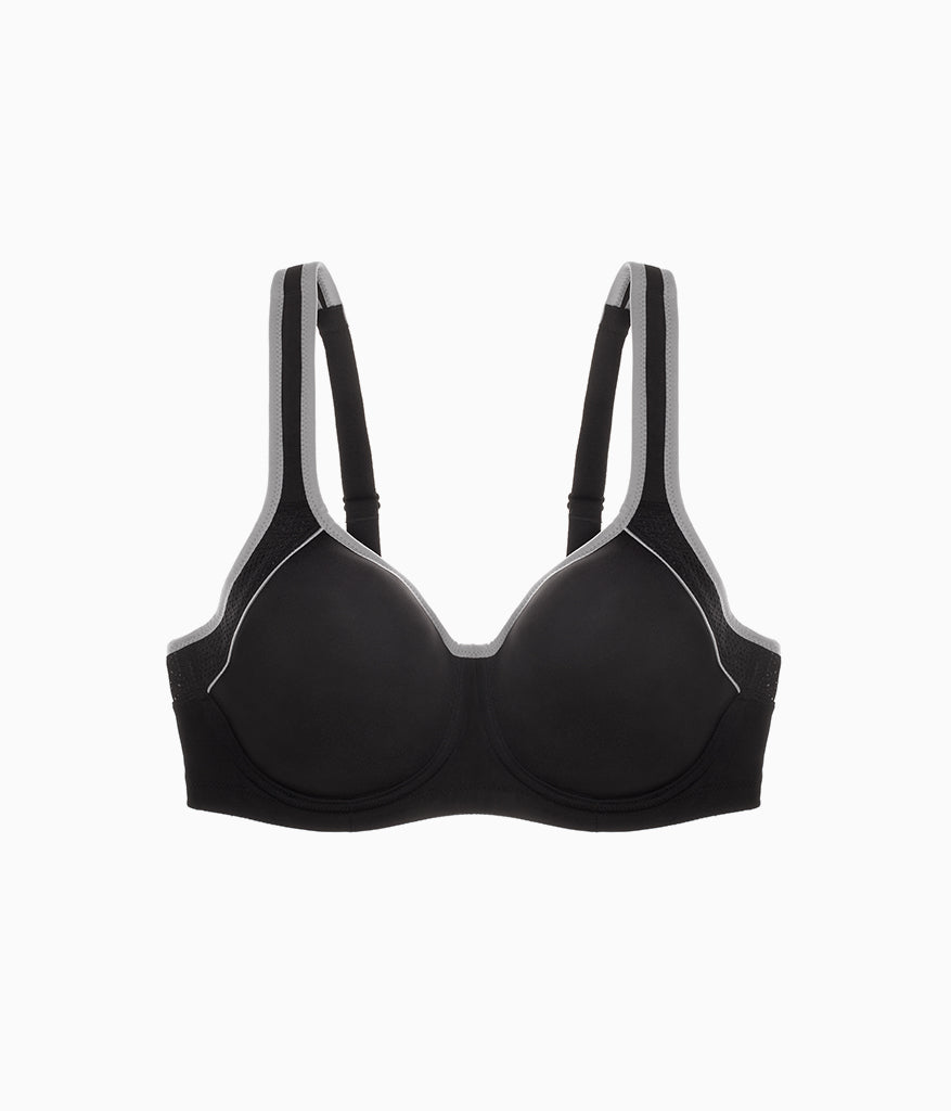 Wacoal Lindsey Sport Contour Underwire Bra - Black/Lilac Gray