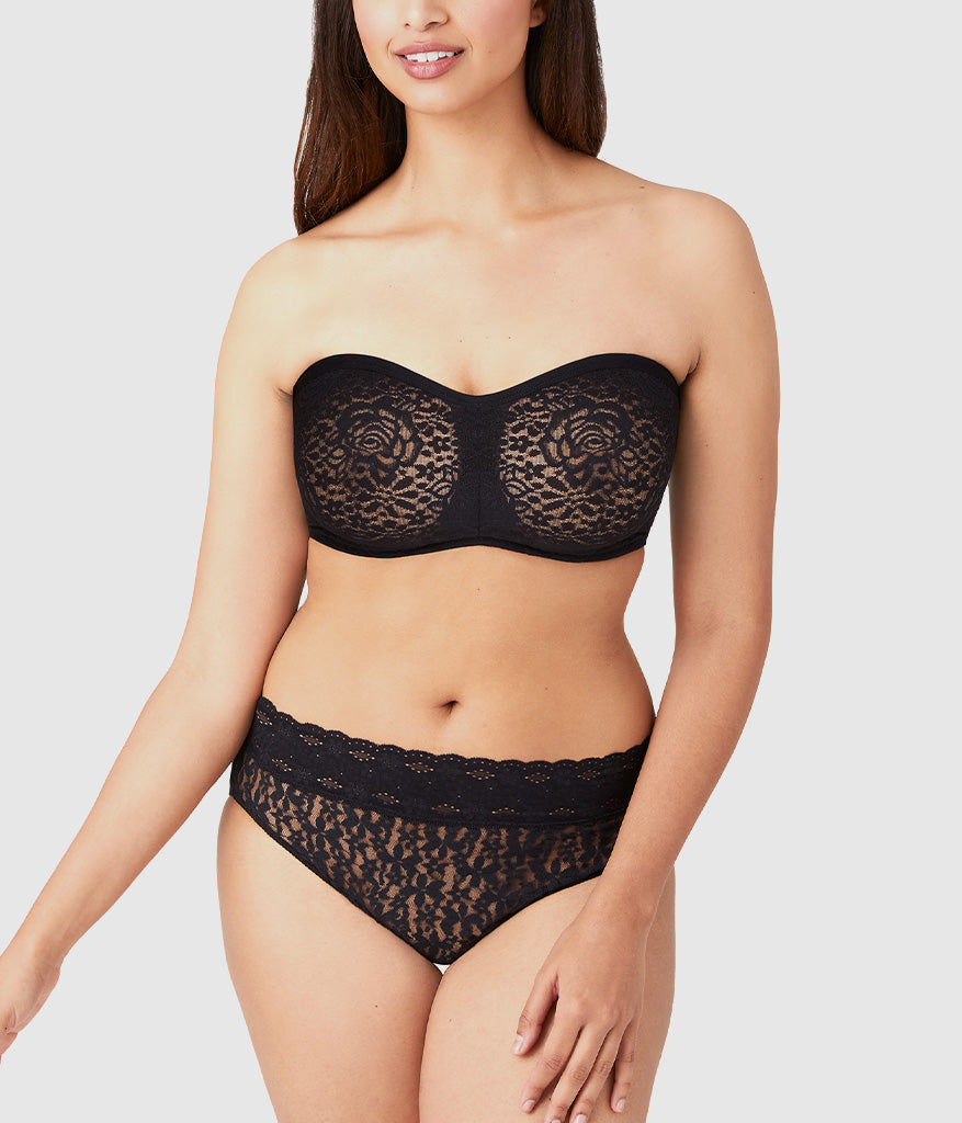 Wacoal Halo Lace Strapless Underwire Bra - Black