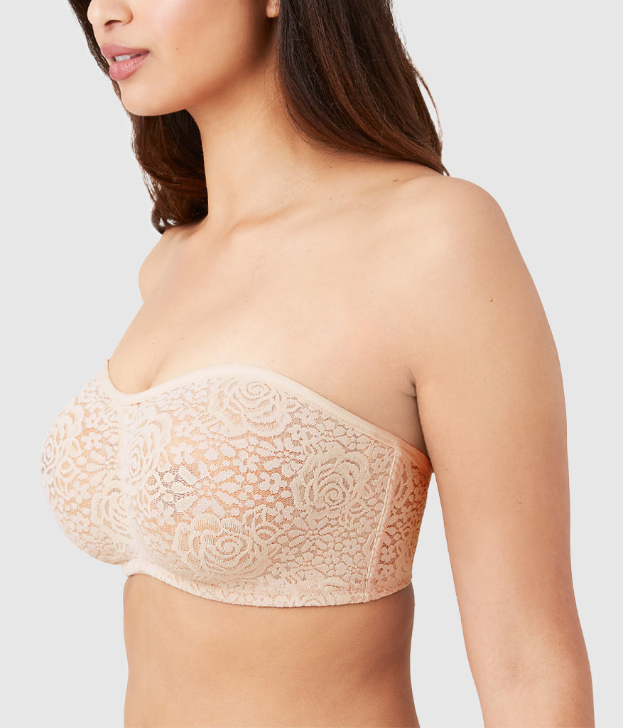 Wacoal Halo Lace Strapless Underwire Bra - Sand