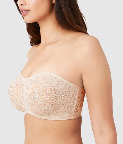 Wacoal Halo Lace Strapless Underwire Bra - Sand