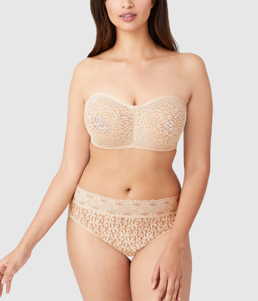Wacoal Halo Lace Strapless Underwire Bra - Sand