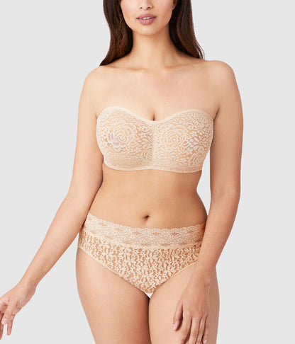 Wacoal Halo Lace Strapless Underwire Bra - Sand