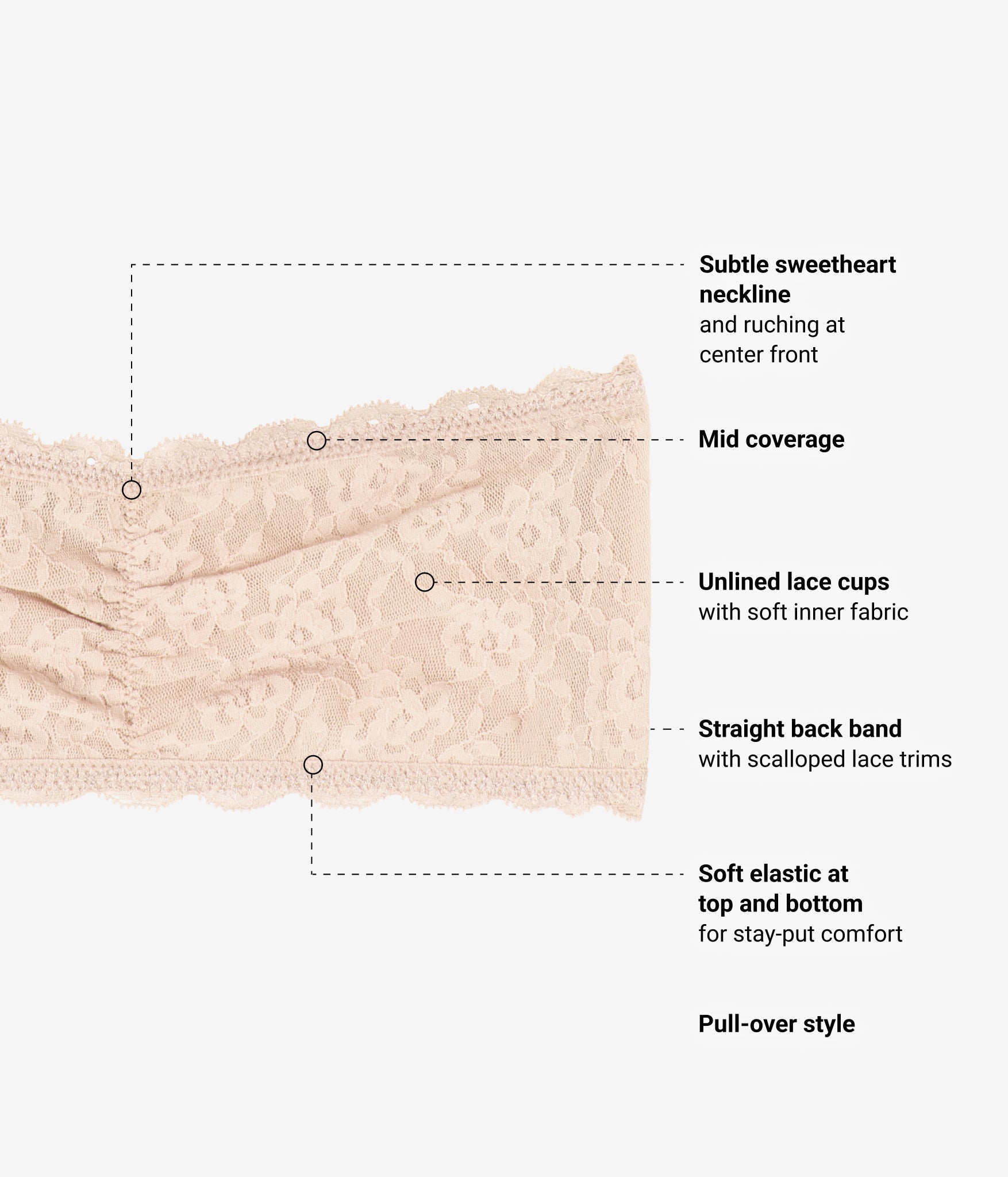 Wacoal Effortlessly Lace Bandeau - Au Natural