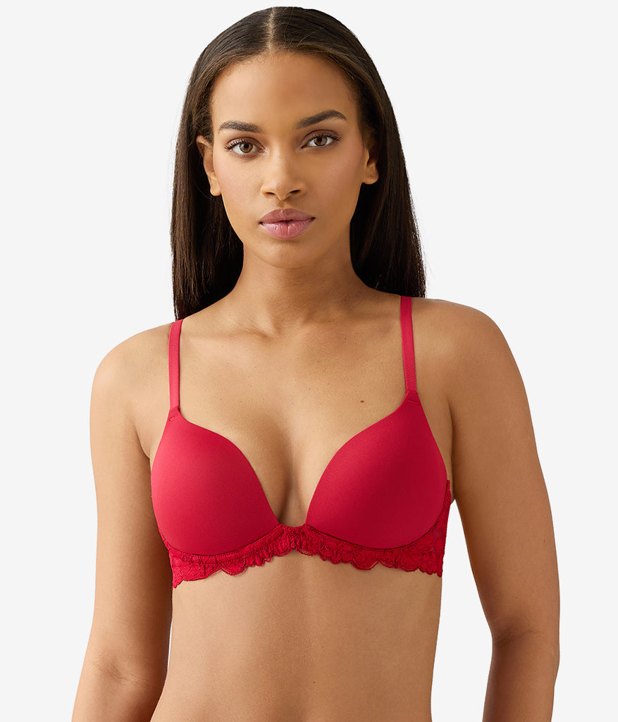 Wacoal Feeling Famous Wire Free Push Up Bra - Chili Pepper/Biking Red