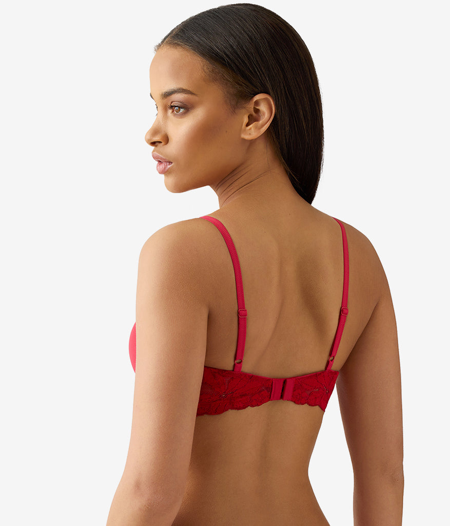 Wacoal Feeling Famous Wire Free Push Up Bra - Chili Pepper/Biking Red