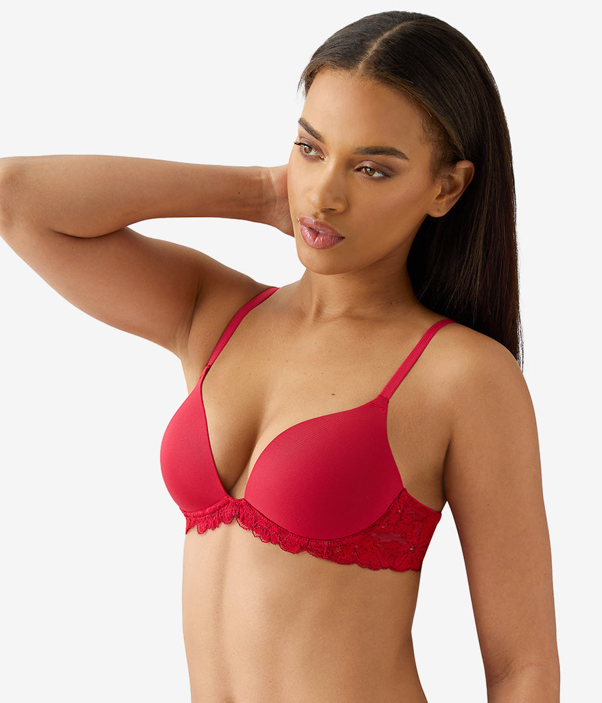 Wacoal Feeling Famous Wire Free Push Up Bra - Chili Pepper/Biking Red
