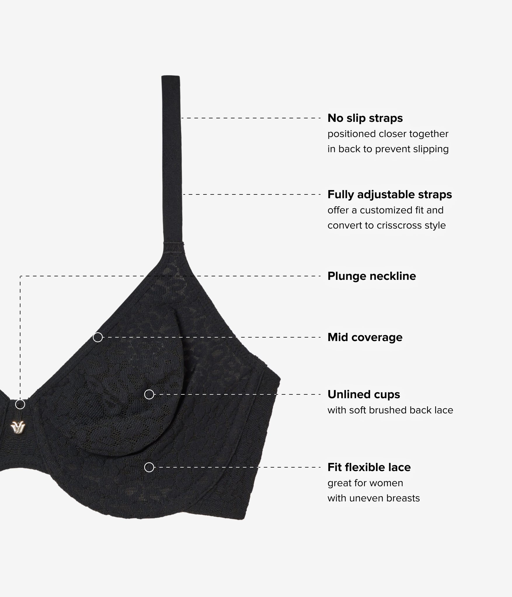 Wacoal High Bar™ Plunge Underwire Bra - Black