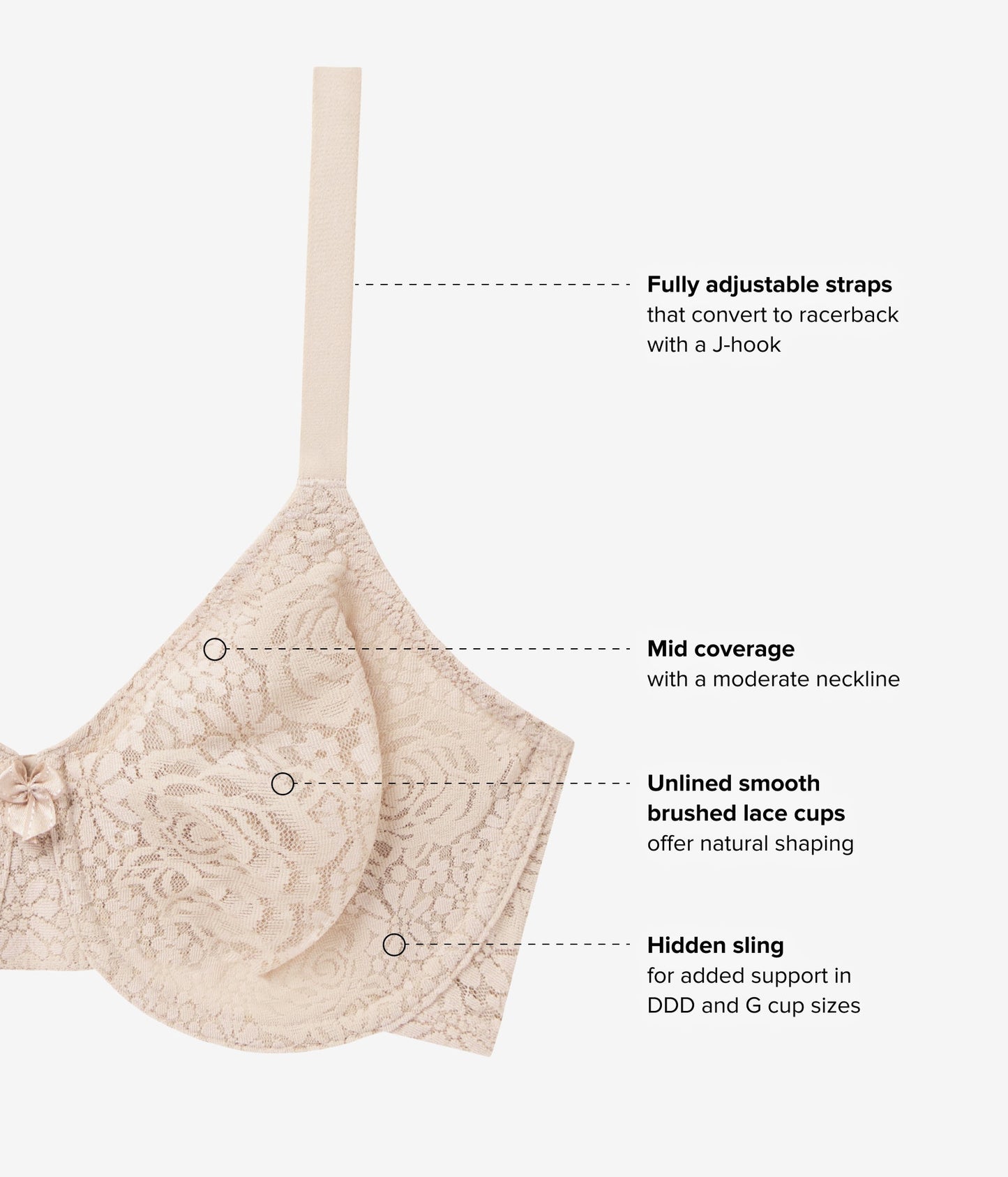 Wacoal Halo Lace Underwire Bra - Sand