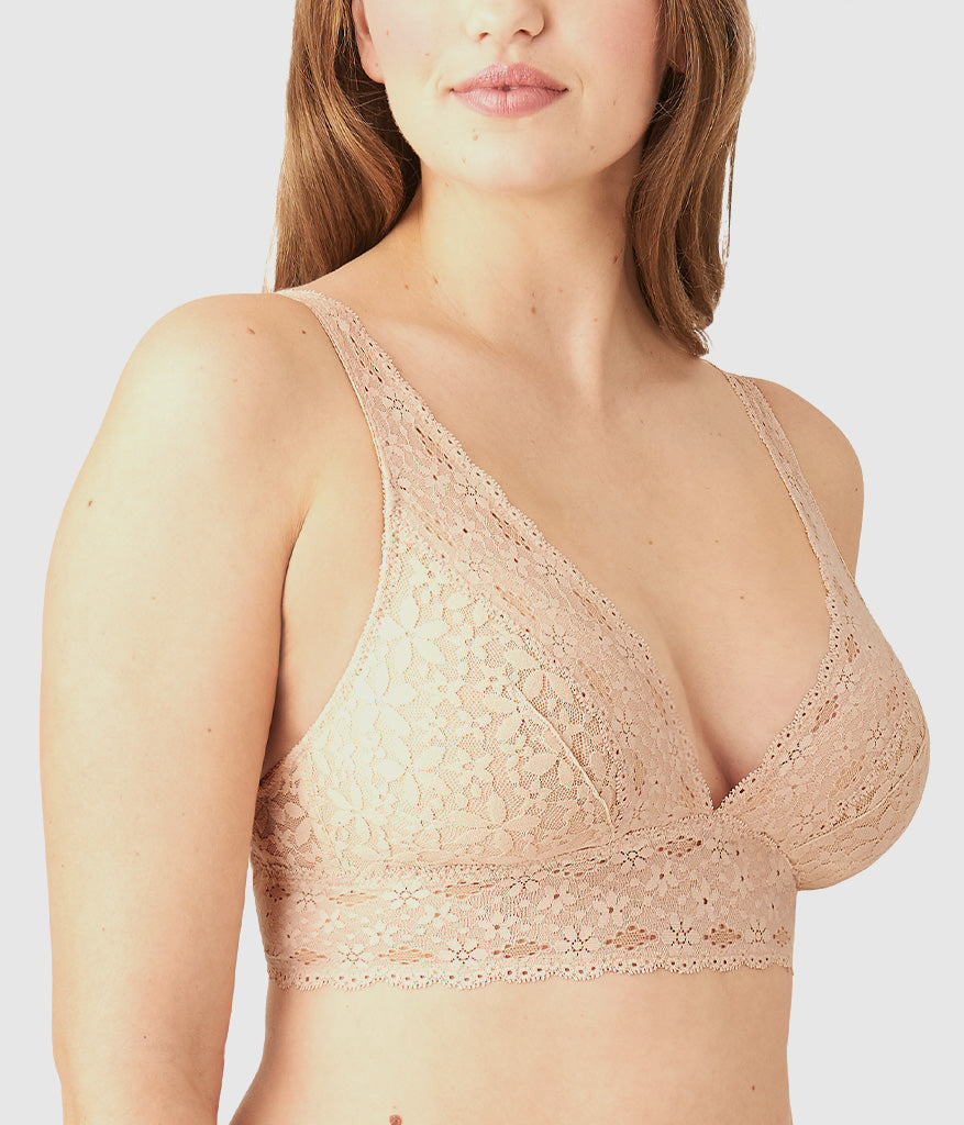 Wacoal Halo Lace Wire Free Bralette - Sand