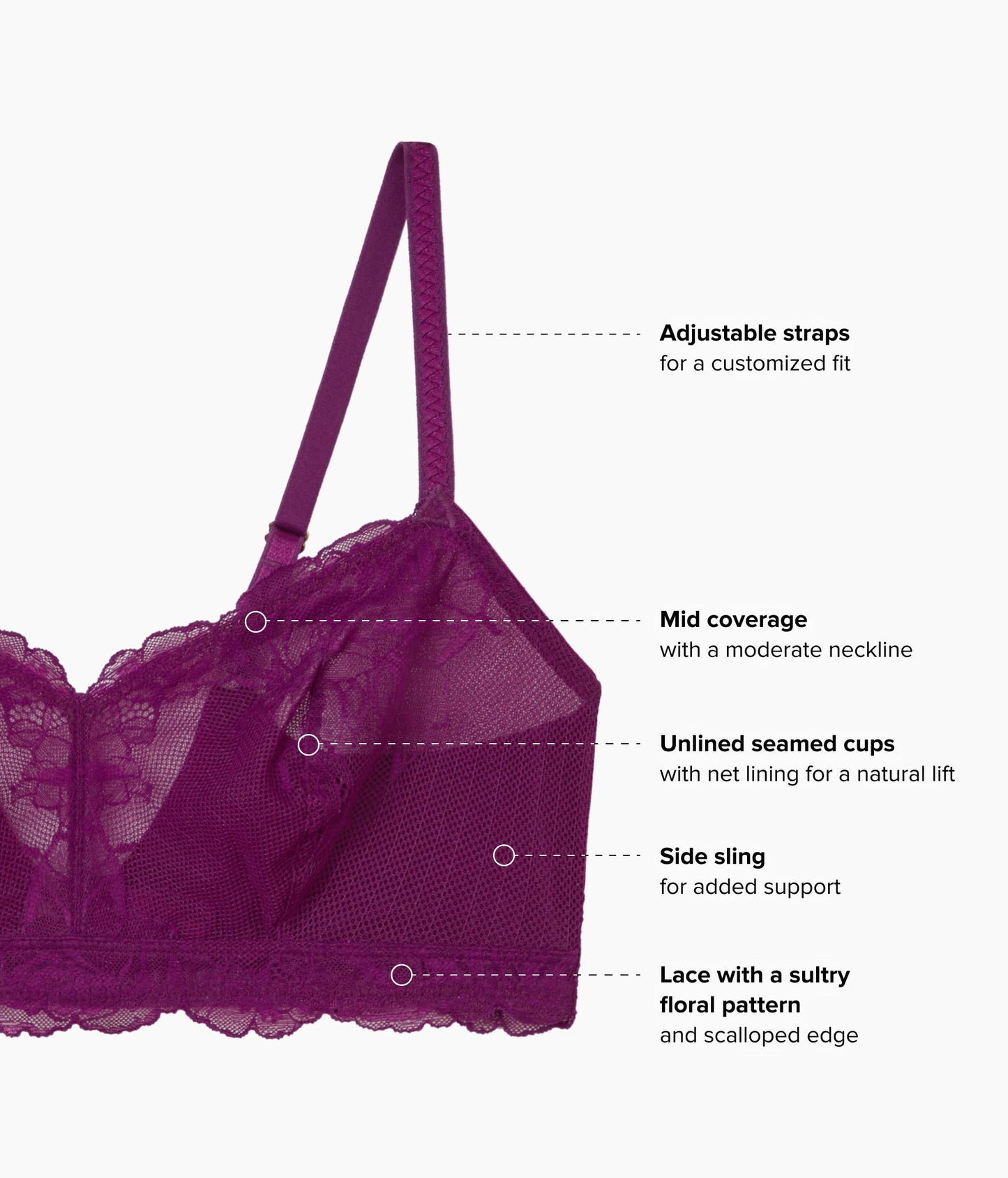 Wacoal Vivid Attraction Bralette - Dark Purple