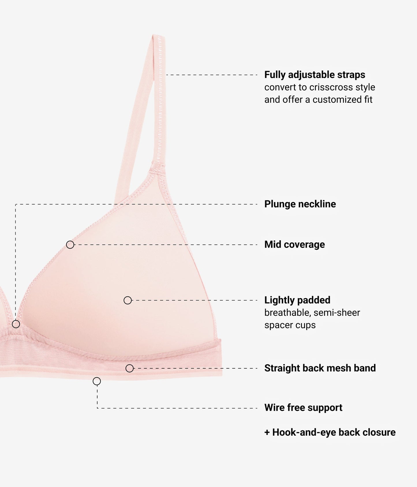 Wacoal Full Transparency Bralette - Rose Smoke