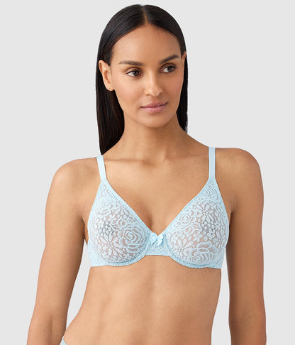 Wacoal Halo Lace Underwire Bra - Soft Sky