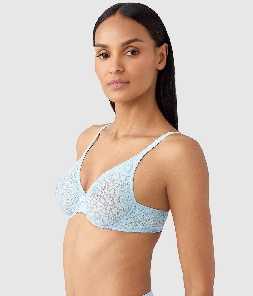 Wacoal Halo Lace Underwire Bra - Soft Sky