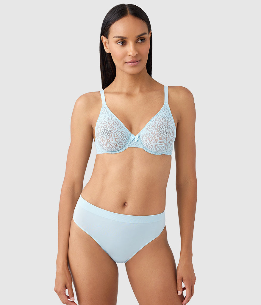 Wacoal Halo Lace Underwire Bra - Soft Sky