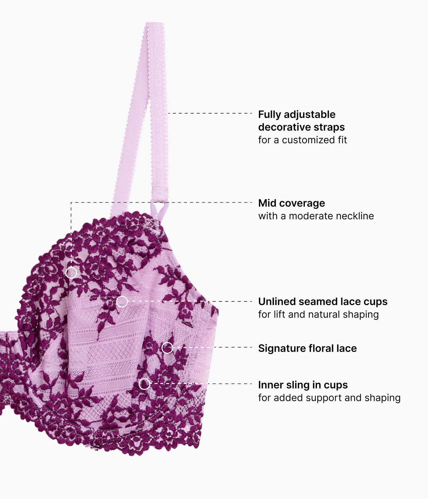 Wacoal Embrace Lace® Underwire Bra - Lavender Sage/Dark Purple