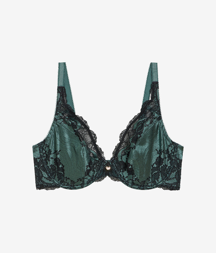 Wacoal Modern Affair Plunge Underwire Bra - Silver Pine/Black