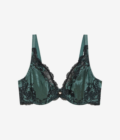 Wacoal Modern Affair Plunge Underwire Bra - Silver Pine/Black