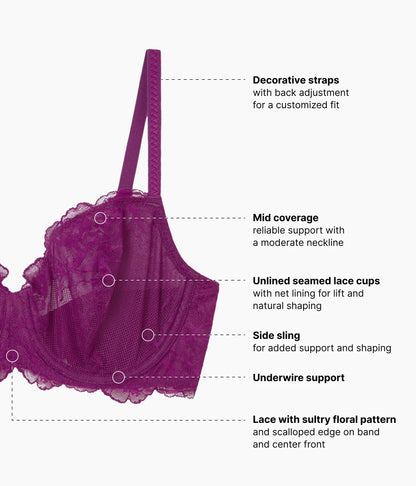 Wacoal Vivid Attraction Underwire Bra - Dark Purple