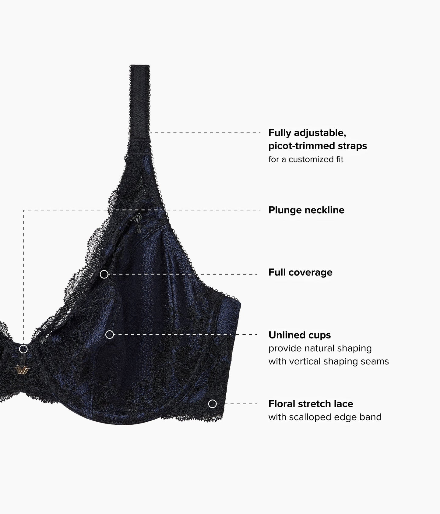 Wacoal Modern Affair Plunge Underwire Bra - Night Sky/Black