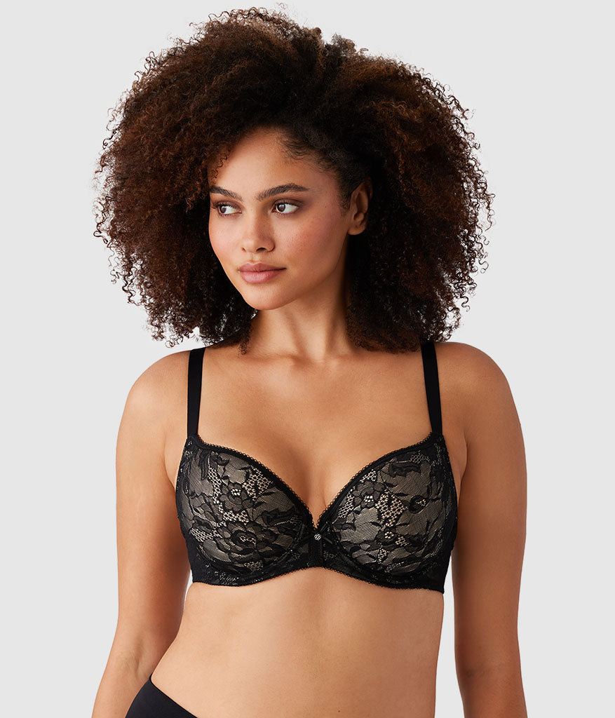 Wacoal Lace Finesse T-Shirt Bra - Black/Toast