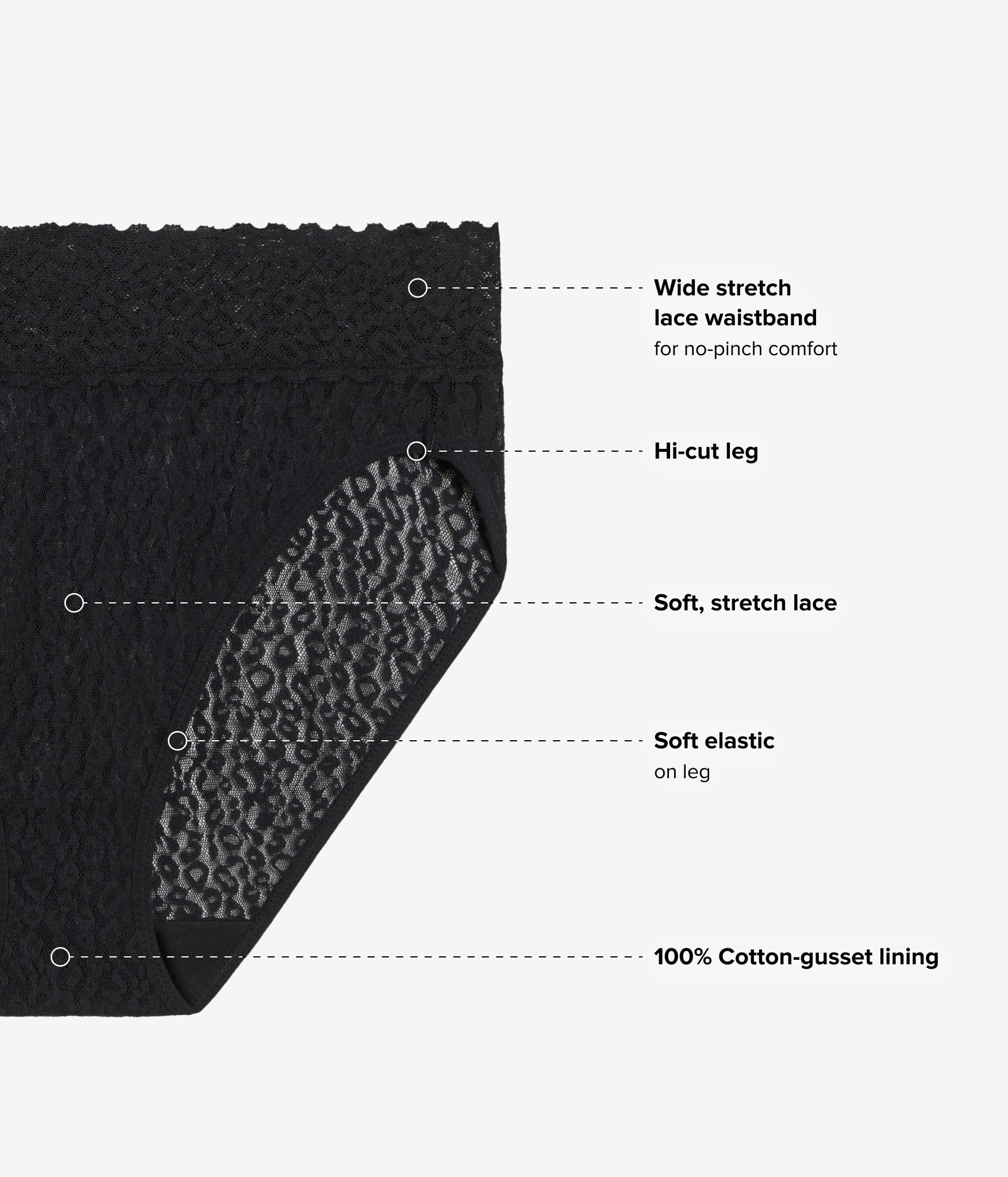 Wacoal High Bar™ Hi Cut - Black