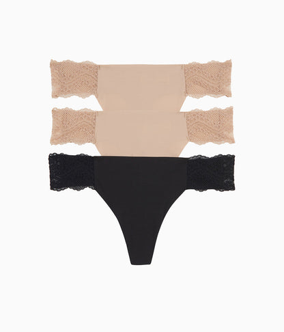 Wacoal b.bare Thong Panty Pack - Au Natural/Au Natural/Night