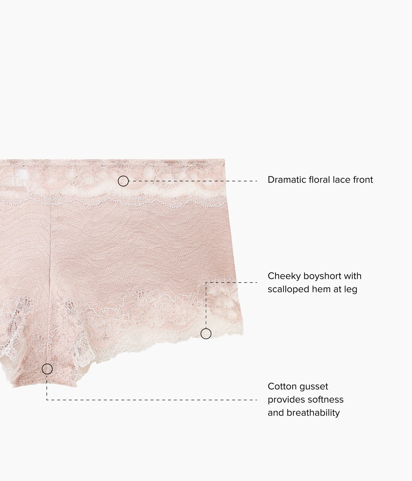 Wacoal Modern Affair Boyshort - Rose Dust/Angel Wing