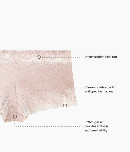 Wacoal Modern Affair Boyshort - Rose Dust/Angel Wing