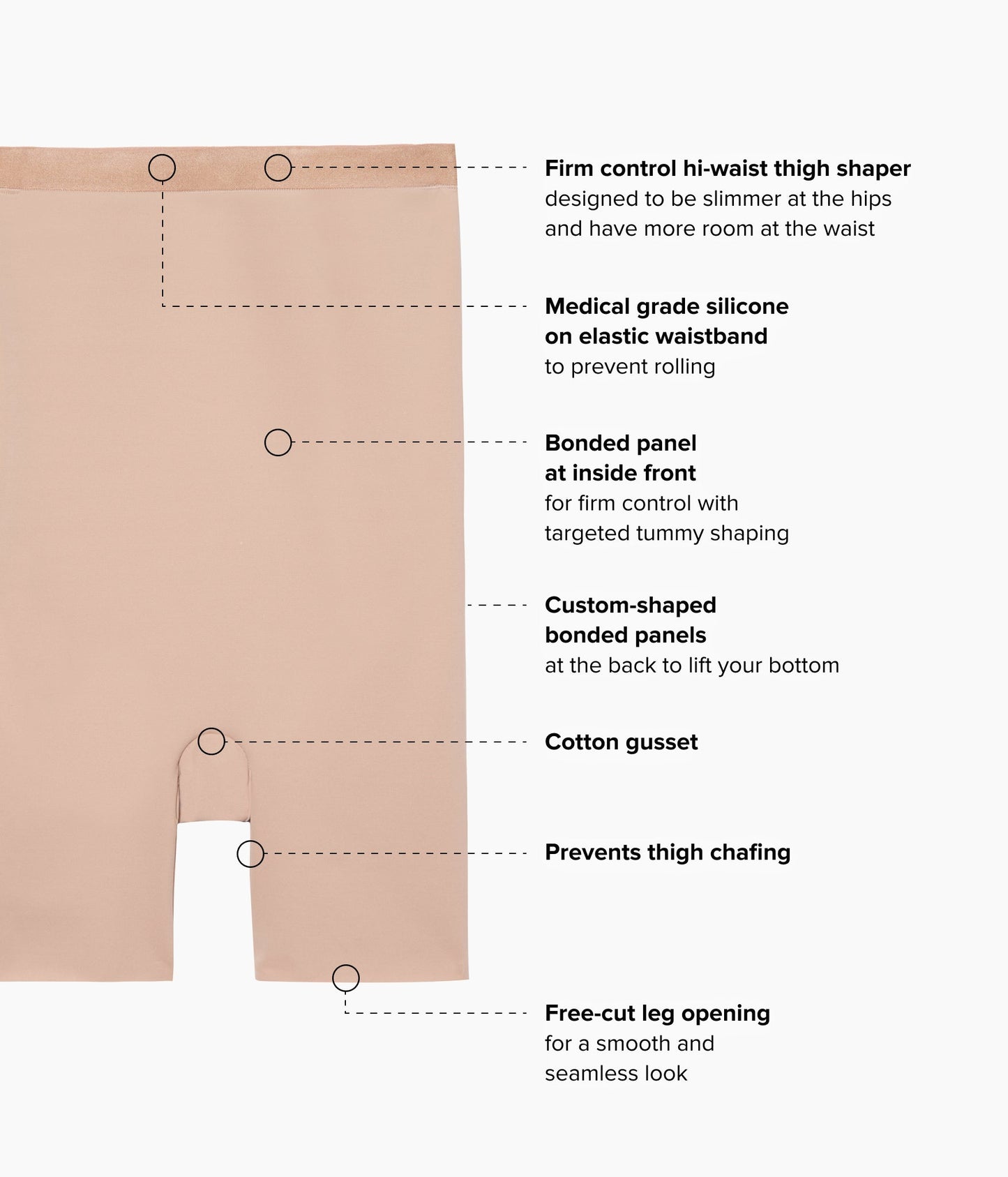 Wacoal Shape Revelation® Straight Hi-Waist Thigh Shaper - Praline