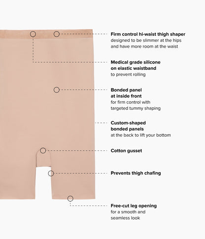 Wacoal Shape Revelation® Straight Hi-Waist Thigh Shaper - Praline
