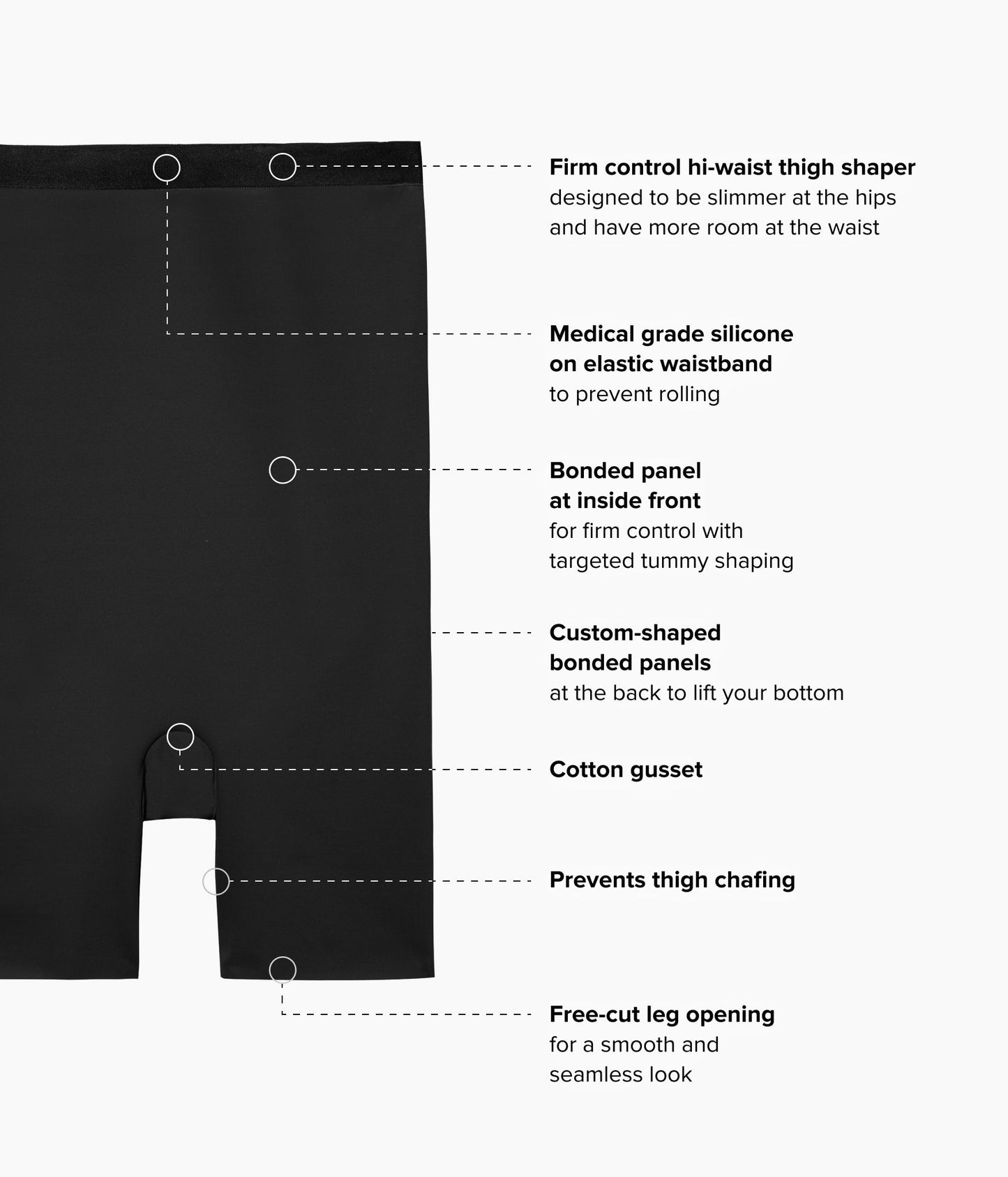 Wacoal Shape Revelation® Straight Hi-Waist Thigh Shaper - Black