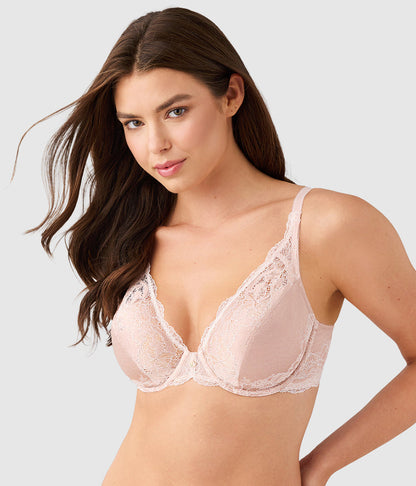 Wacoal Modern Affair Plunge Underwire Bra - Rose Dust/Angel Wing